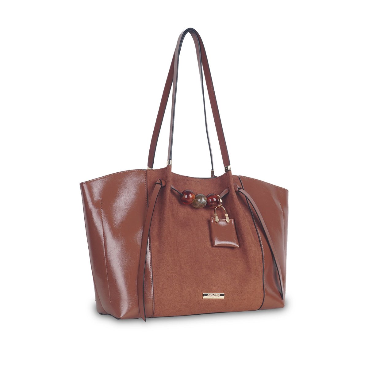 Grand sac shopper L Tarick camel,doré, LOLLIPOPS