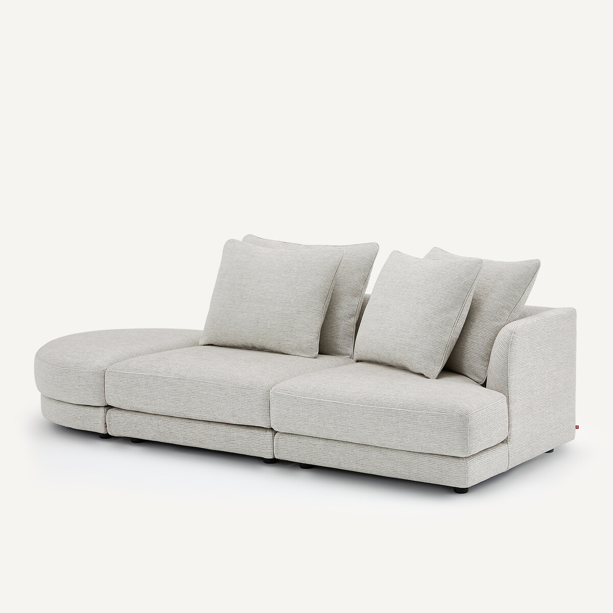 Rechtes Halbsofa, modular, aus recycelter Baumwolle, TIBERIO hellgrau, AM.PM