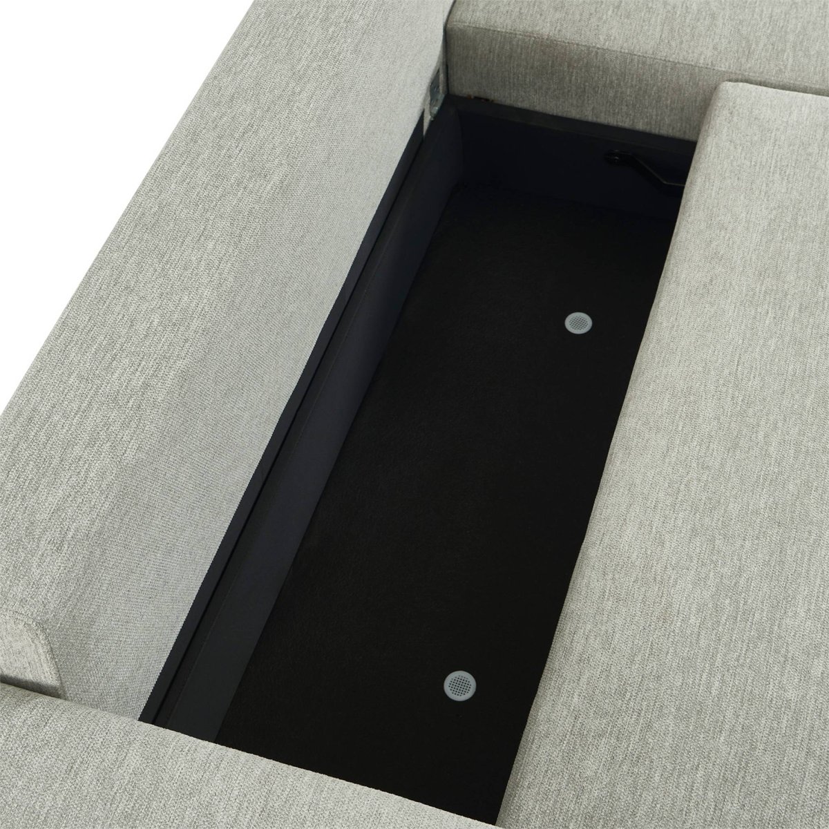 Canapé d'angle droit convertible 3 places tissu avec coffre WIDE gris foncé, SWEEEK
