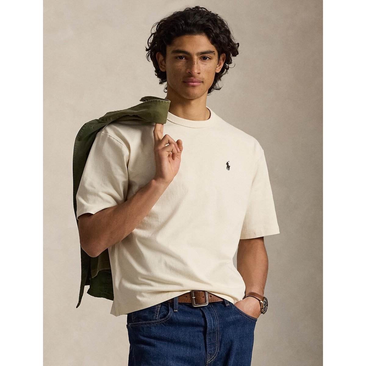 T-shirt ample logo dos crème, POLO RALPH LAUREN