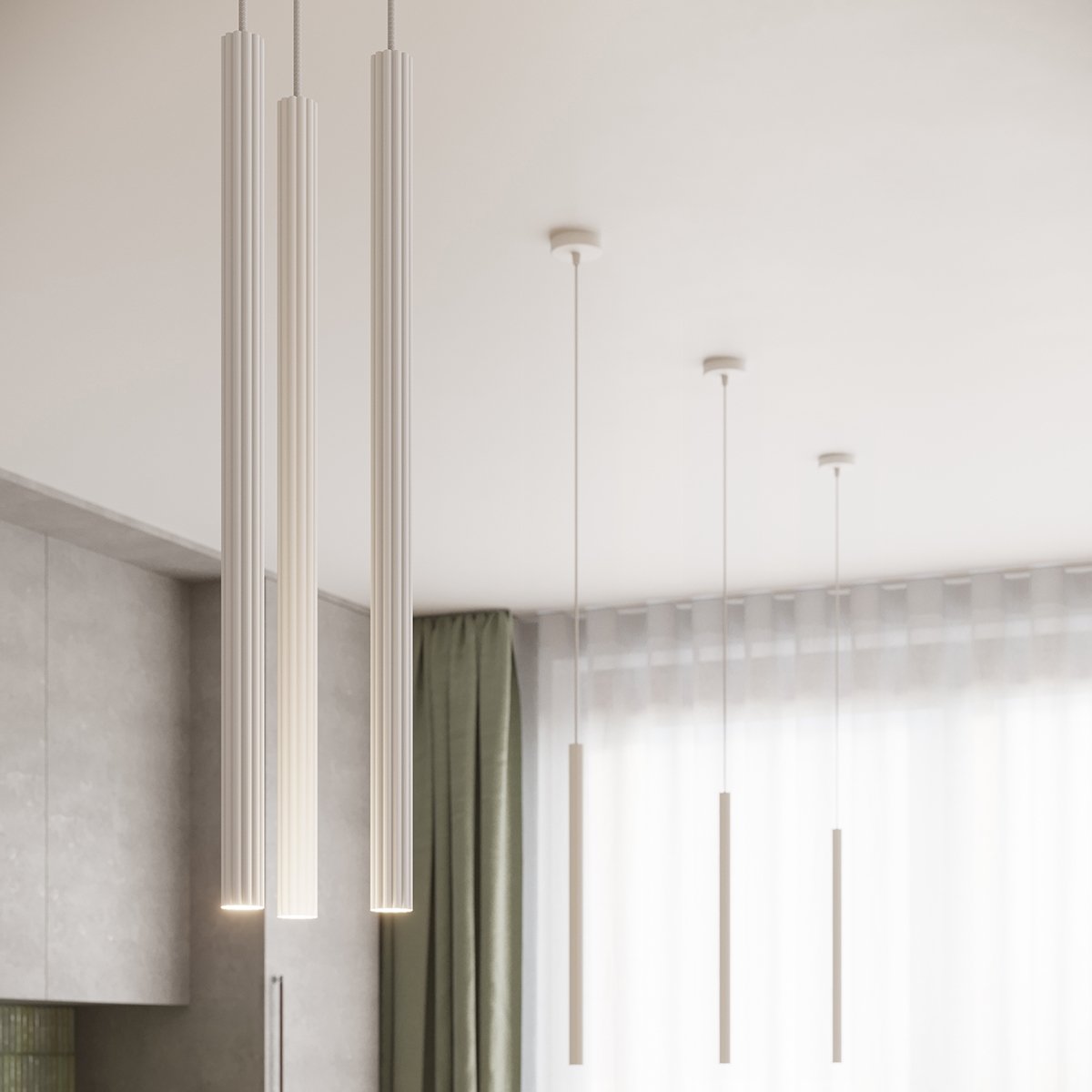 Lustre Acier Blanc G9 3 Arche blanc, EDEN