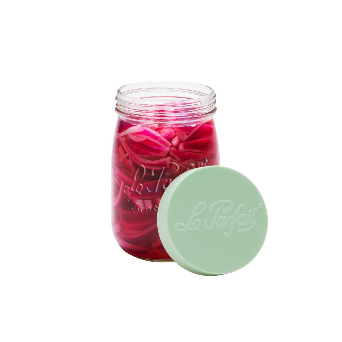 Bocal en verre avec couvercle 1L, LE PARFAIT transparent-vert, LE PARFAIT
