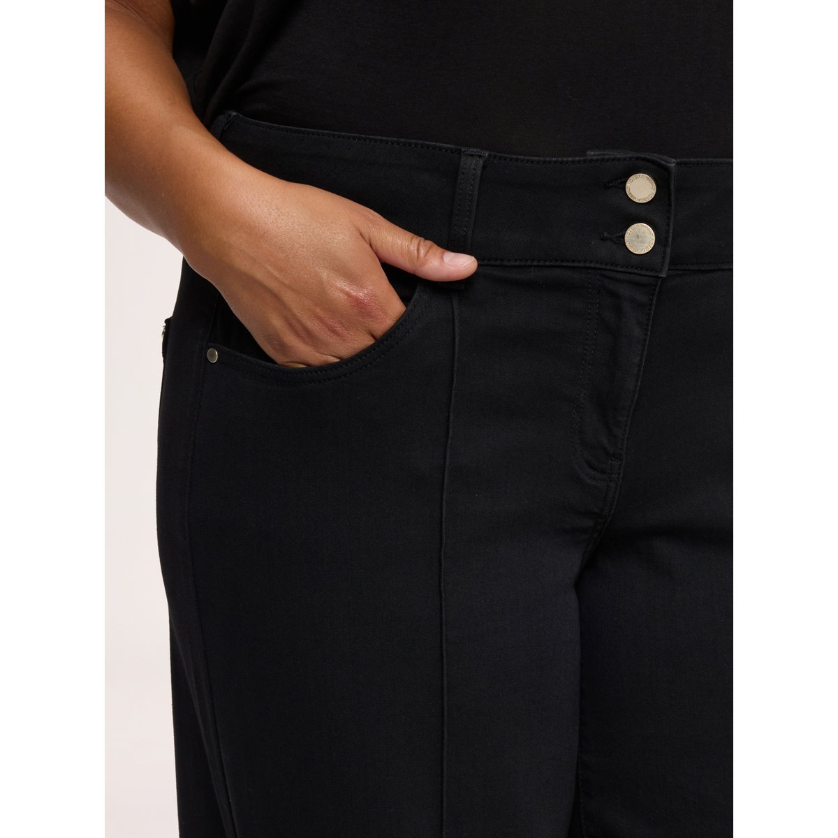 Jean Wide Leg lavage noir noir, FIORELLA RUBINO