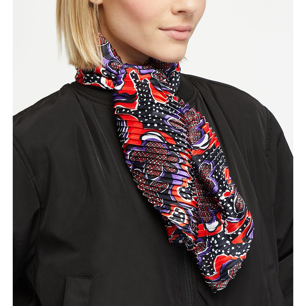 Foulard plissé imprimé fantaisie galeries lafayette x charles de vilmorin multicolore, GALERIES LAFAYETTE