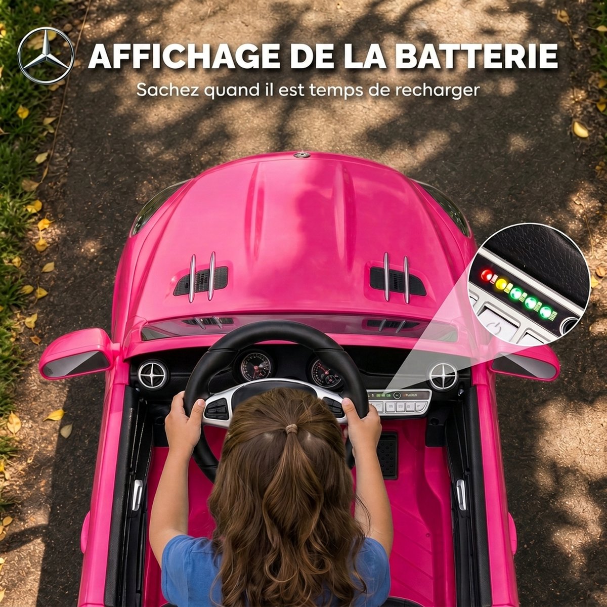 Voiture électrique à conducteur assis PP Rose rose, argenté, noir, AIYAPLAY