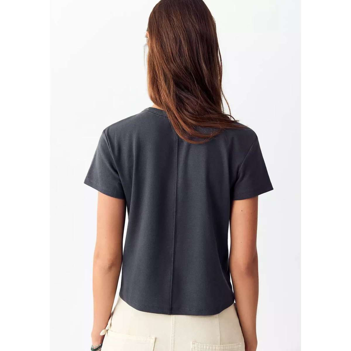 T-shirt manches courtes gris anthracite, MANGO TEEN