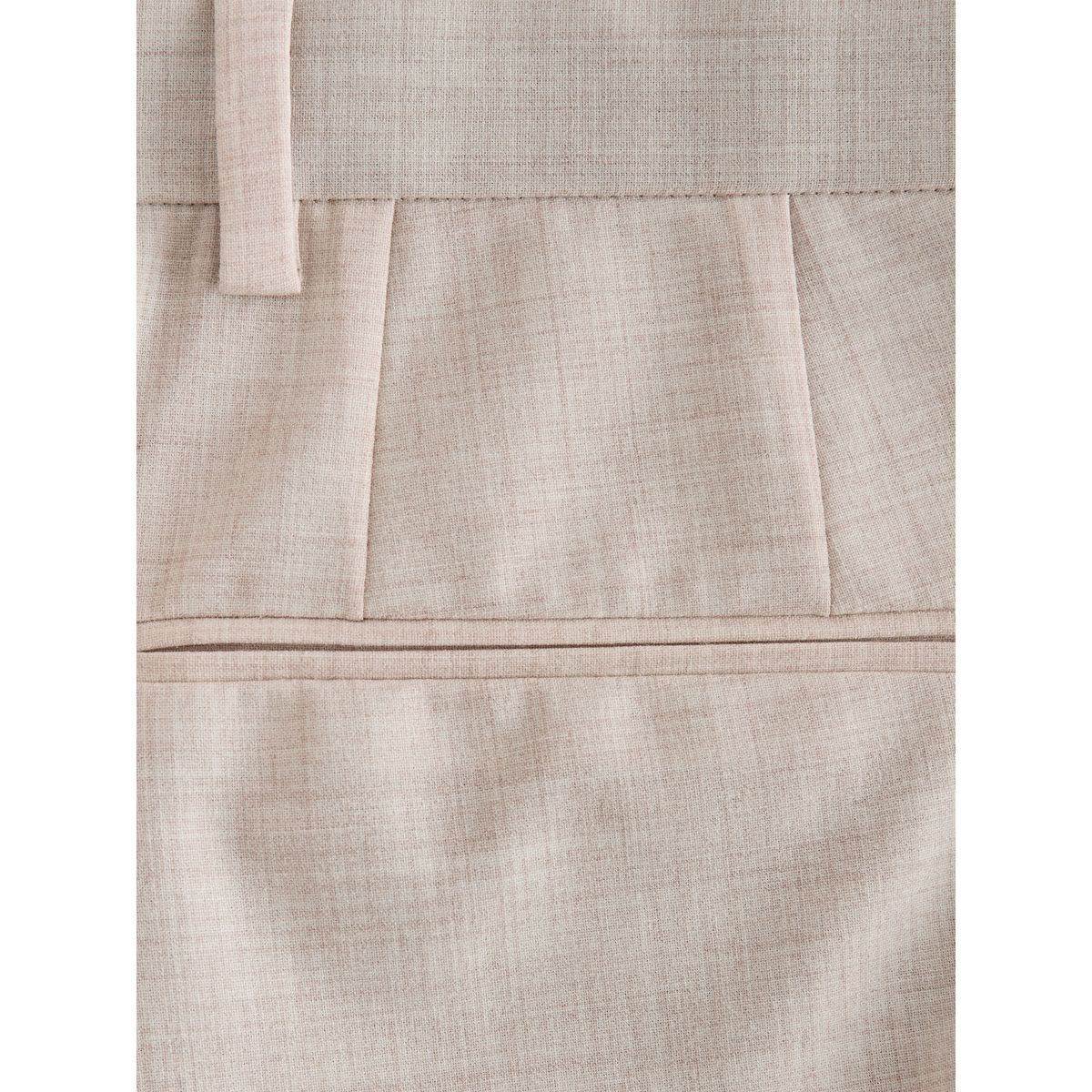 Pantalon de costume ajusté en laine chinée naturel, NEXT