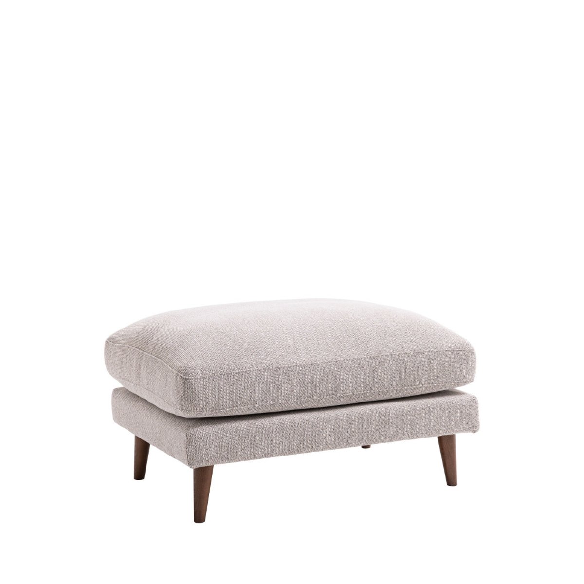 Pouf en tissu pieds bois foncé- VILLABON naturel chiné, DRAWER