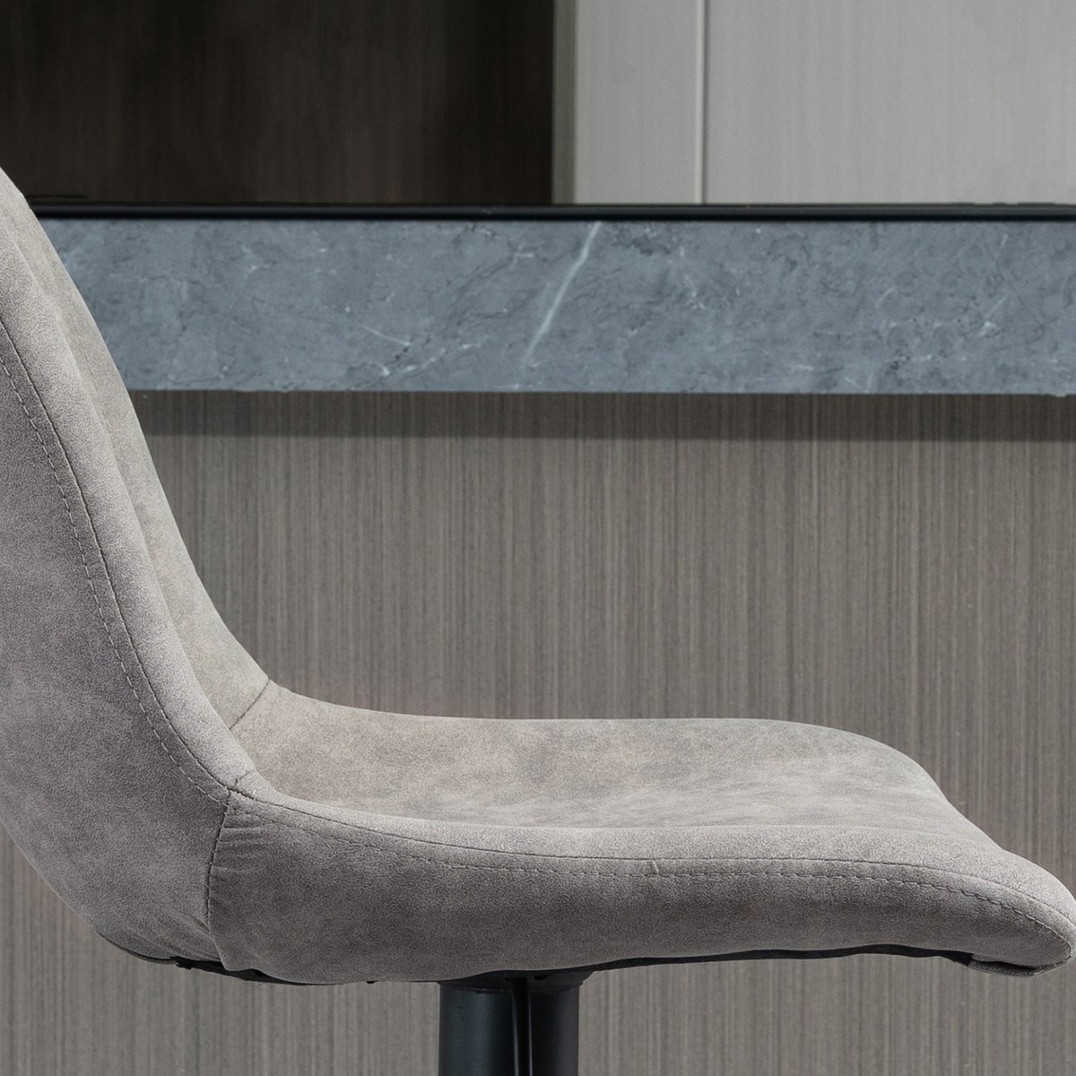 Tabouret de bar Tissu Gris gris et noir, HOMCOM