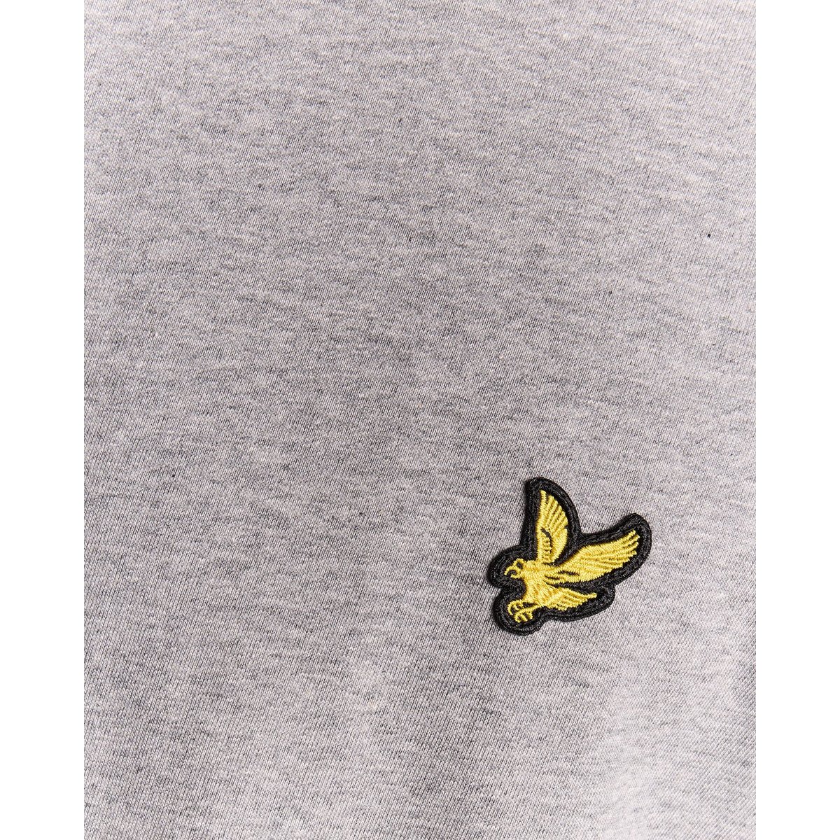 T-shirt en coton col rond gris moyen chiné, LYLE & SCOTT