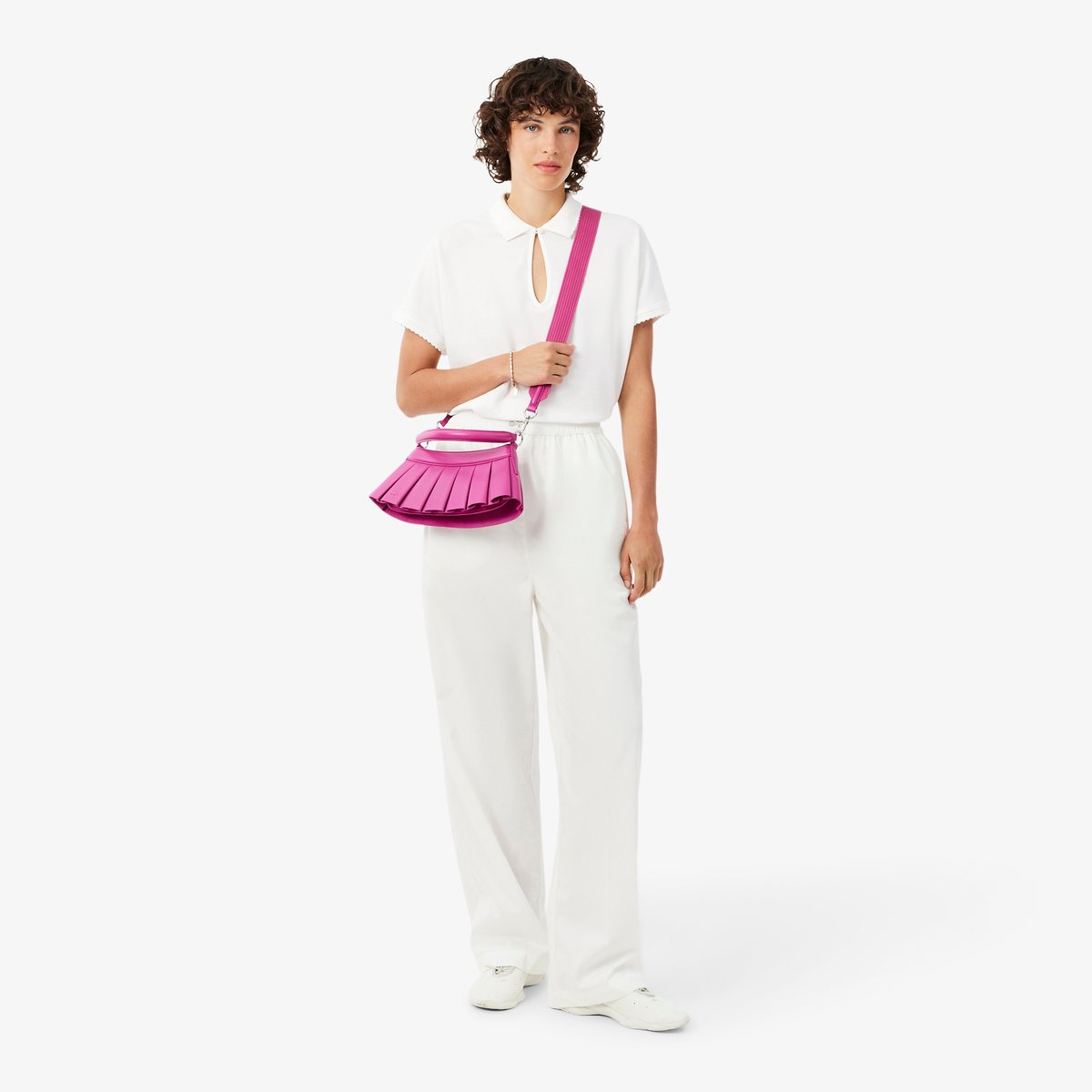 Polo Piqué fluide festonné relaxed fit blanc-70v, LACOSTE