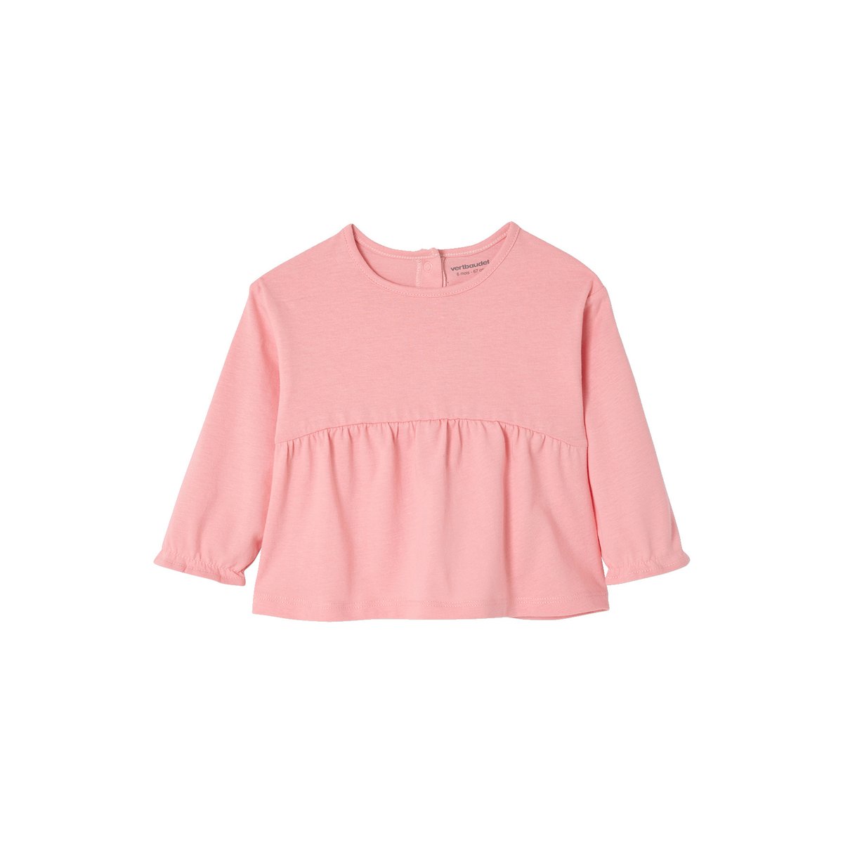Lot 2 T-shirts manches longues rose, VERTBAUDET