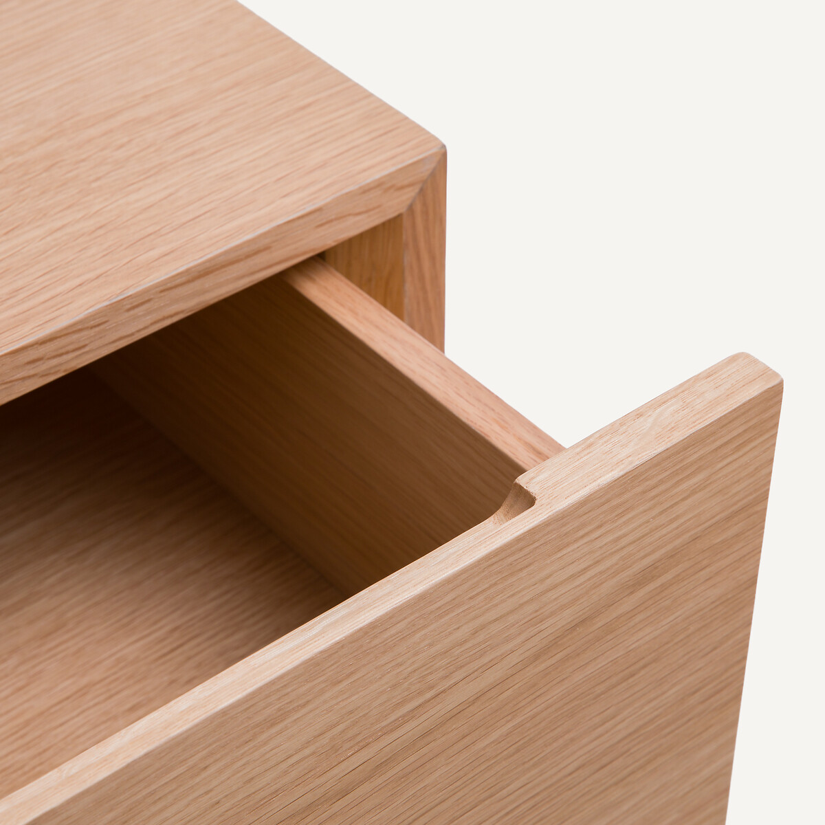 Élément commode à angle rond pour dressing modulable, en plaqué chêne, EVORIA naturel, AM.PM