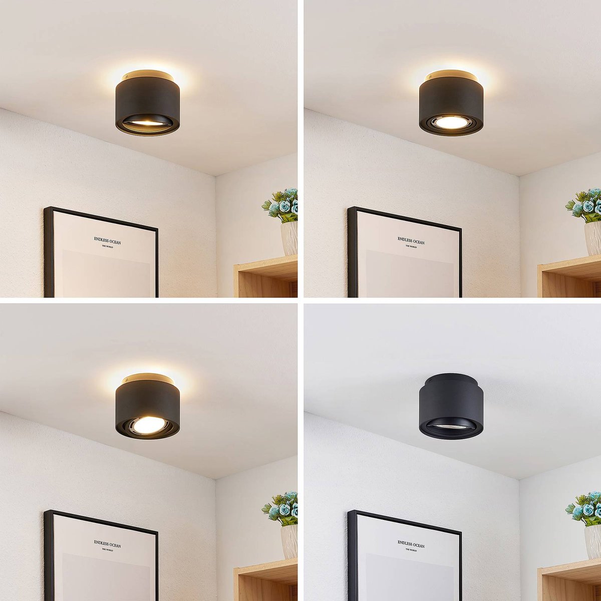 Spot en aluminium moderne, Walisa noir (ral 9004), ARCCHIO