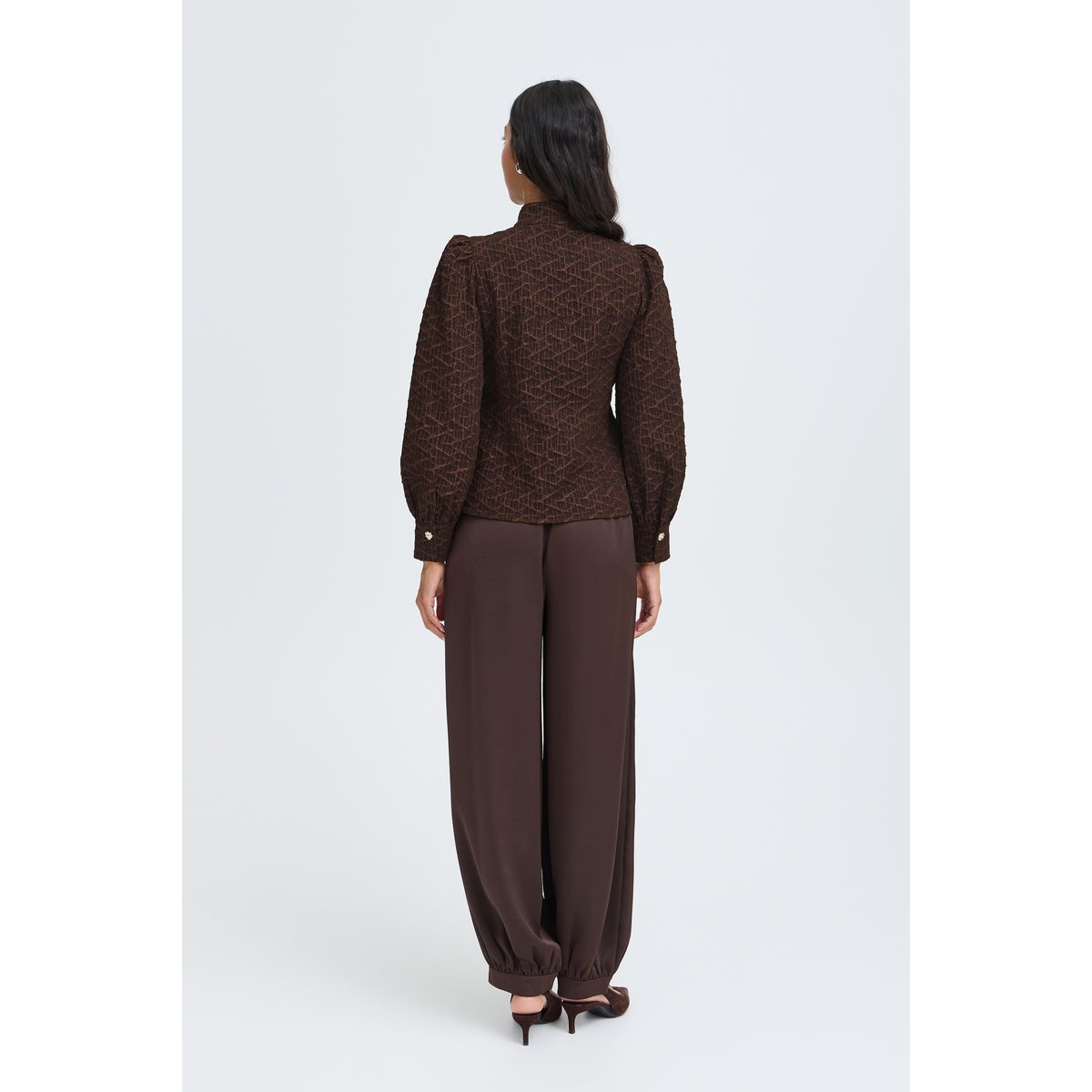 Chemise à manches longues marron java, B.YOUNG
