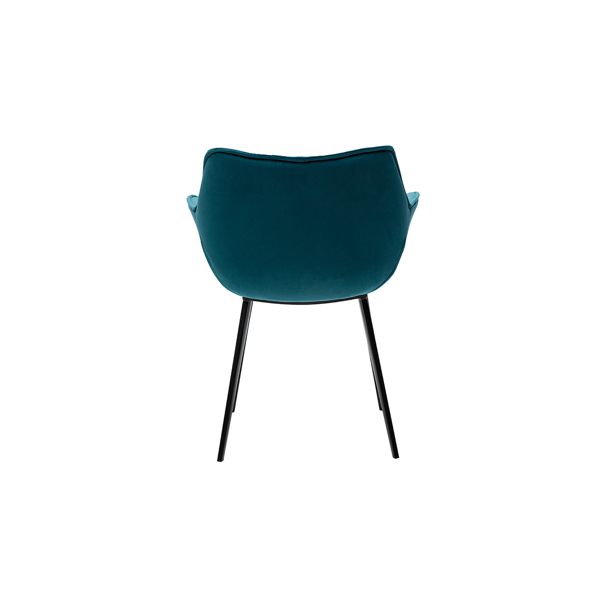 Chaise design en tissu velours bleu pétrole et métal noir VOLO bleu pétrole, MILIBOO