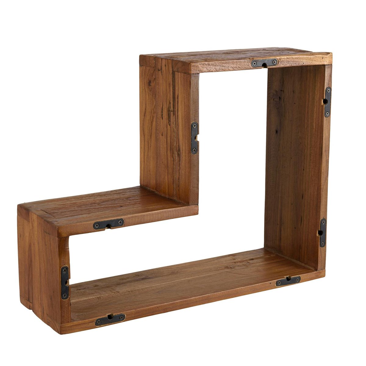 Etagère murale forme L bois de teck recyclé SWING bois naturel, PIER IMPORT