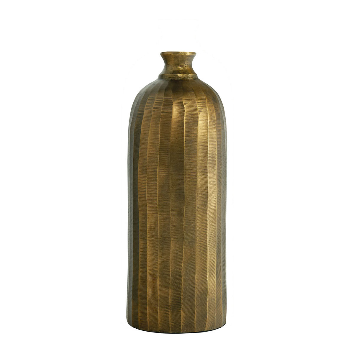 Bouteille décorative métal doré, BLANC D’IVOIRE