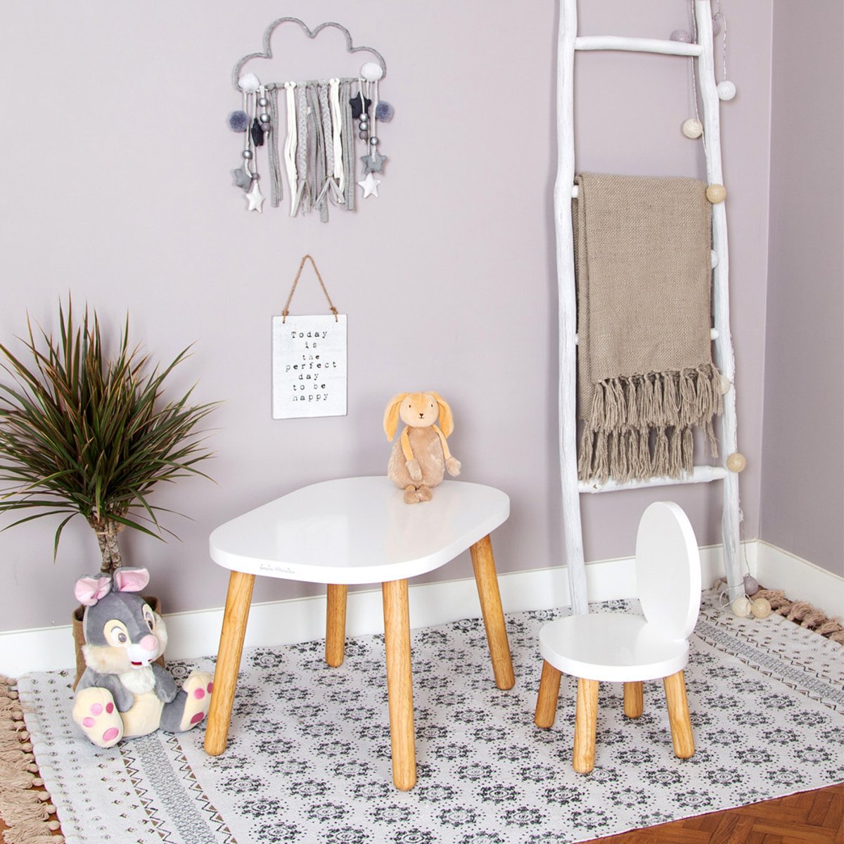 Lot de 2 Ma première chaise Enfant Ovaline Blanc 1-4 ans blanc et bois, PIOUPIOU ET MERVEILLES