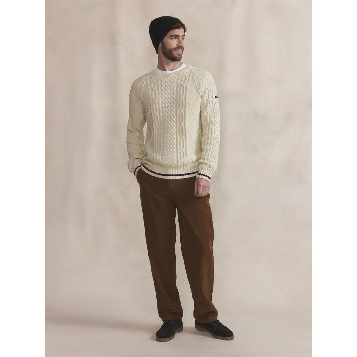 Pull encolure ronde MAIKORON beige, TBS