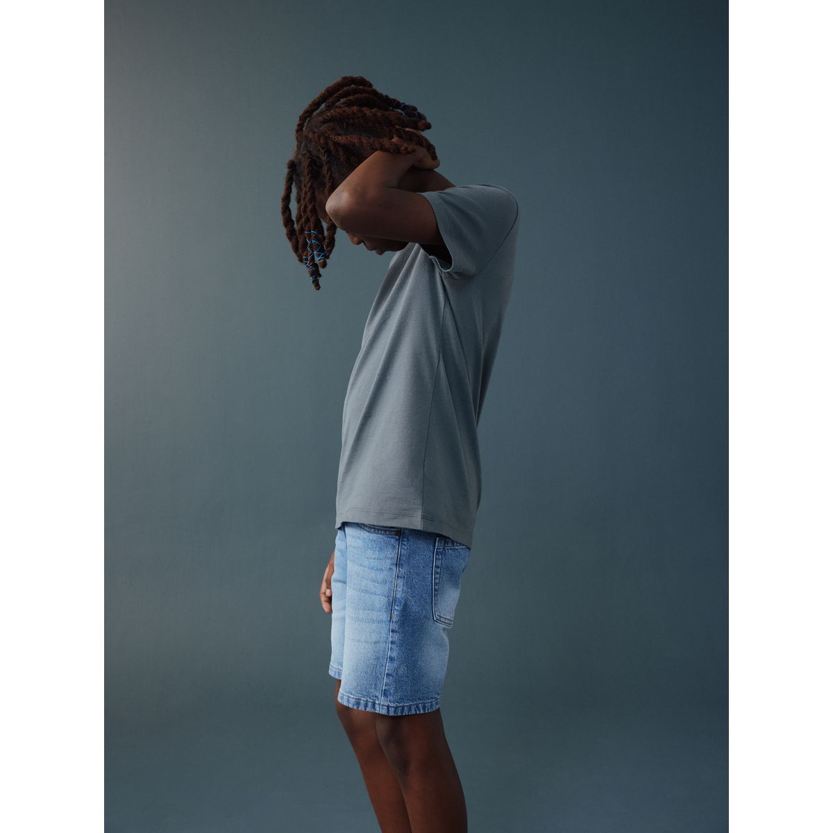 Short en denim bleu clair, NEXT