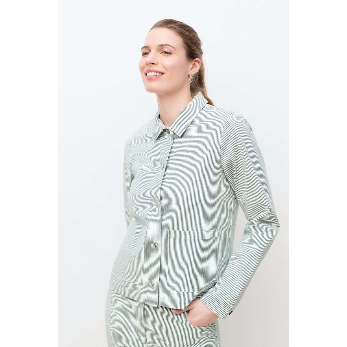 Veste Vaninastripe vert foncé, CAROLL