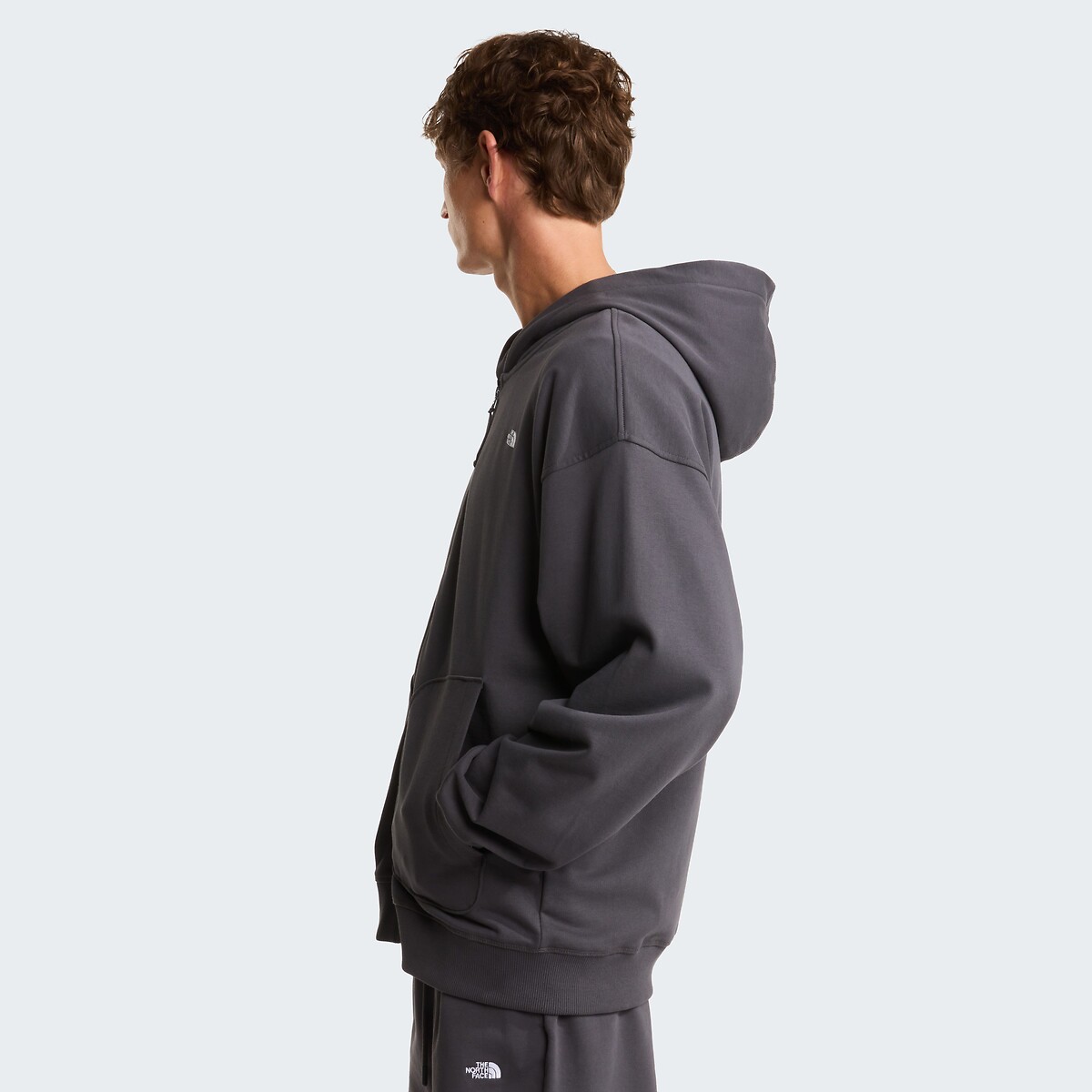 Sweat zippé à capuche en French Terry gris anthracite, THE NORTH FACE