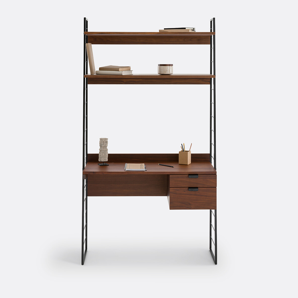 Bureau étagère, Watford noir/teinté noyer, LA REDOUTE INTERIEURS