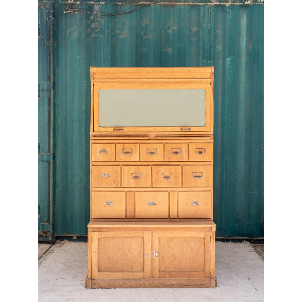 Meuble de métier à casiers en bois Fernand N°393 - Bon état bois clair, DEBONGOUT