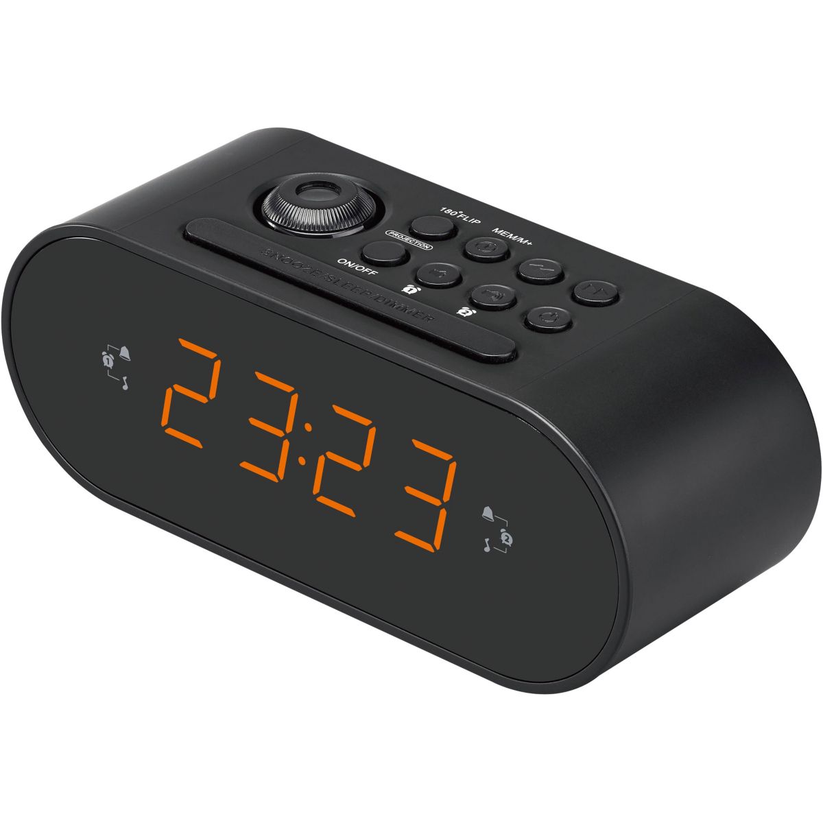 Radio réveil RRVP-200 noir couleur unique, ESSENTIEL B