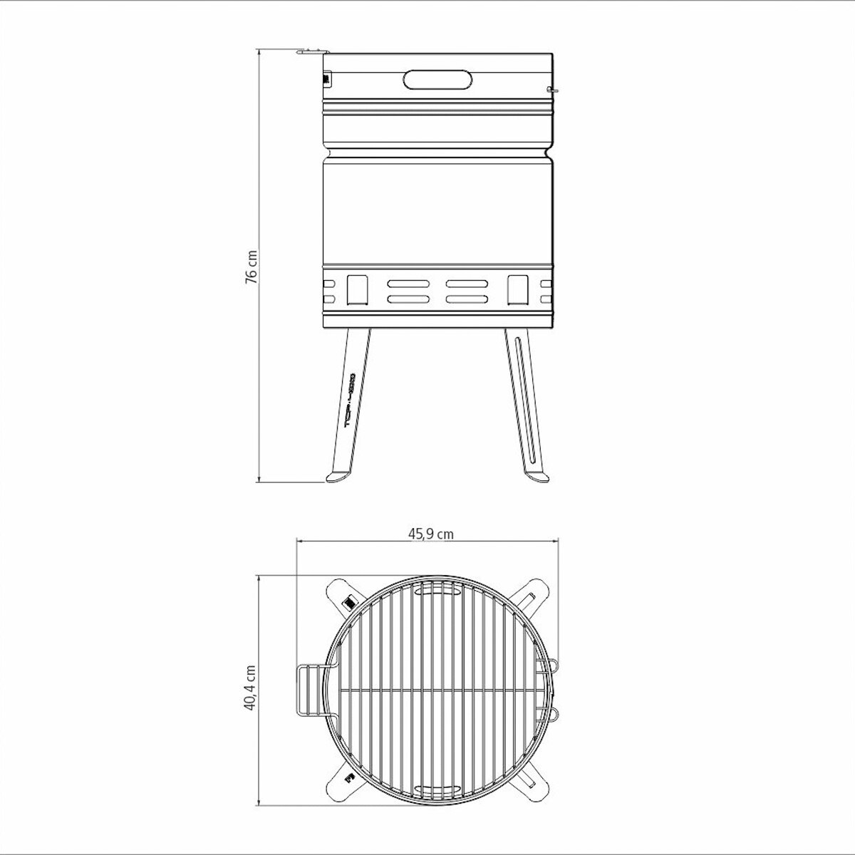 Barbecue a carvão TCP 400, Tramontina inox, TRAMONTINA