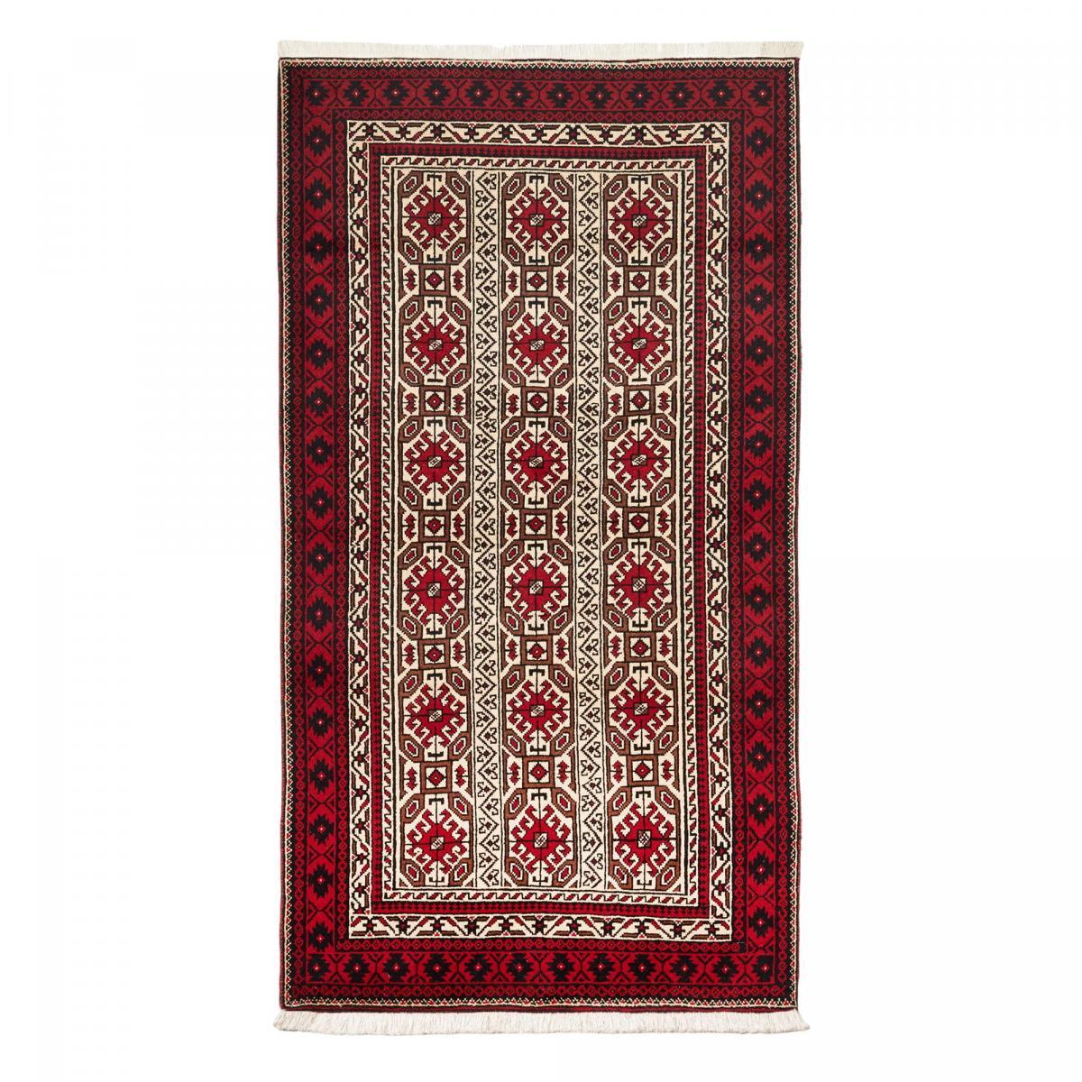 Tapis d'orient, motif oriental authentique, noué à la main, BALUTSCH 5 rouge, beige, marron, UN AMOUR DE TAPIS