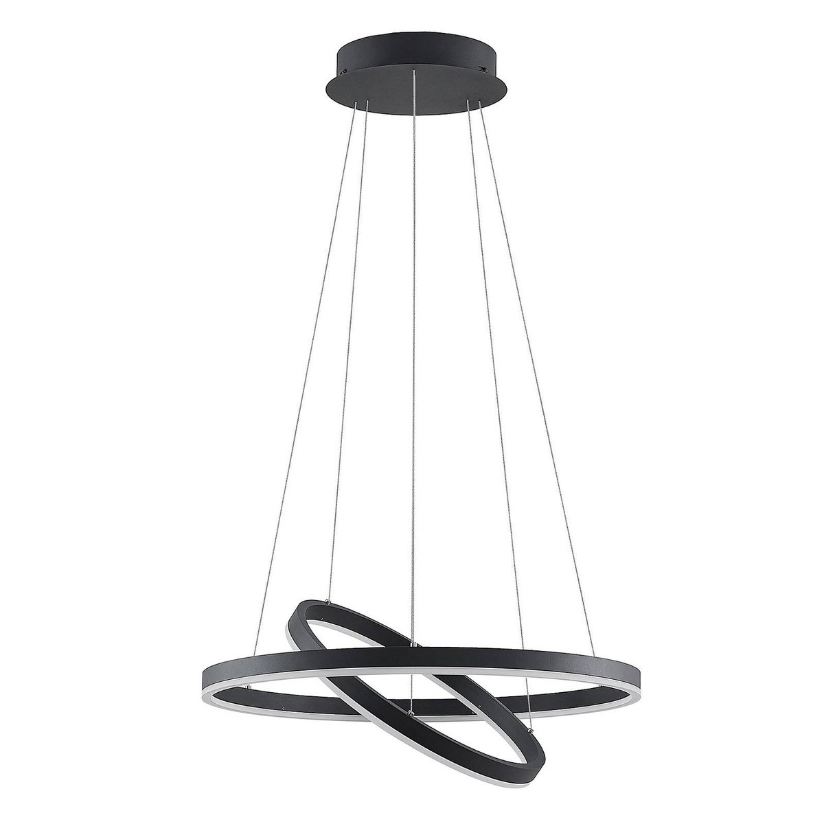 Suspension en métal moderneLED, Albiona noir, blanc, ARCCHIO