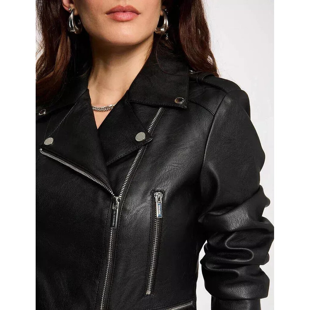 Blouson en simili noir, MORGAN