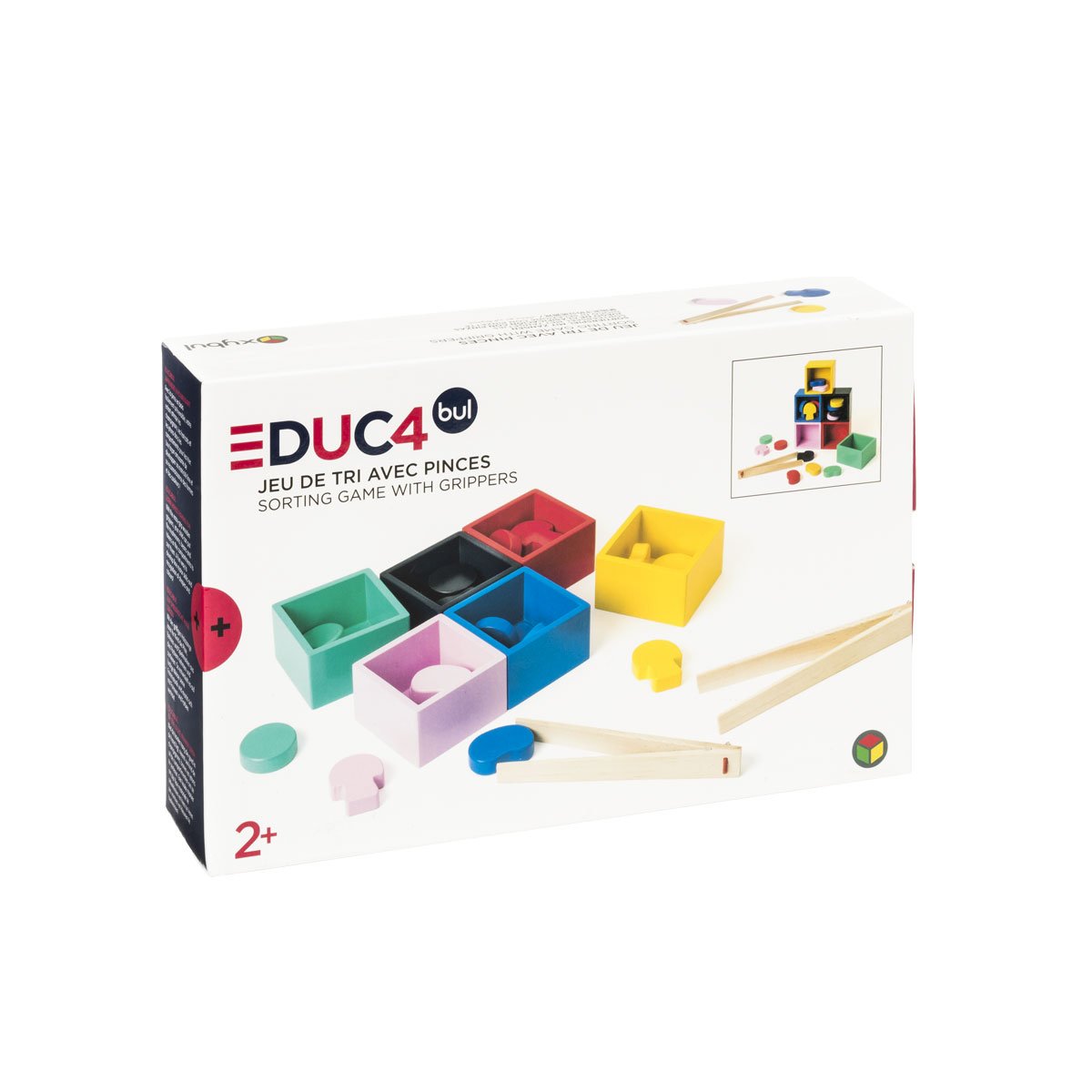 Jeu de tri en bois avec pinces blanc, OXYBUL 