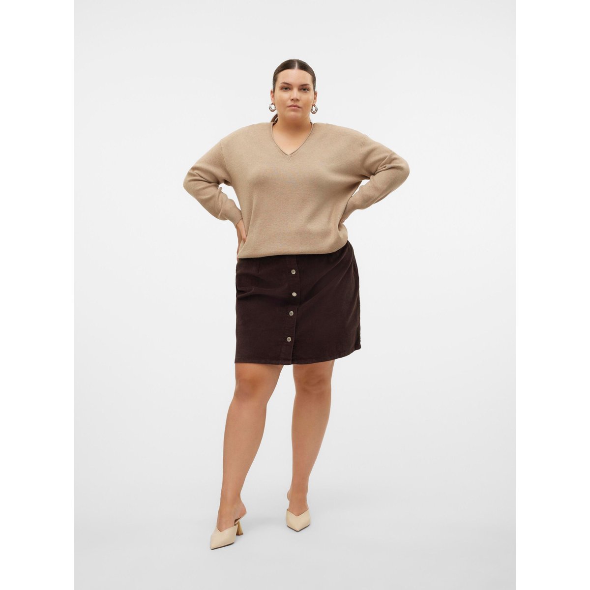 Jupe Patineuse marron - chocolate torte, VERO MODA
