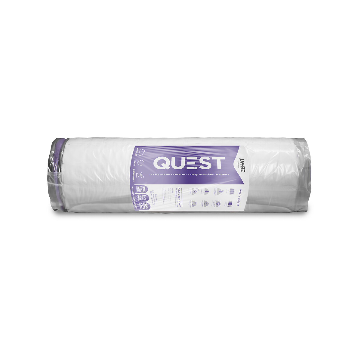Jay-Be® QUEST™ Q2 e-Pocket™ Eco-Friendly Children's Mattress purple + white, JAY-BE