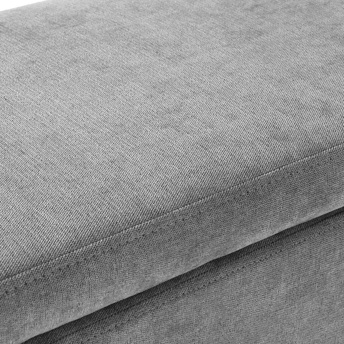 Banc coffre tapissé gris clair 95x36x43cm gris, WADIGA