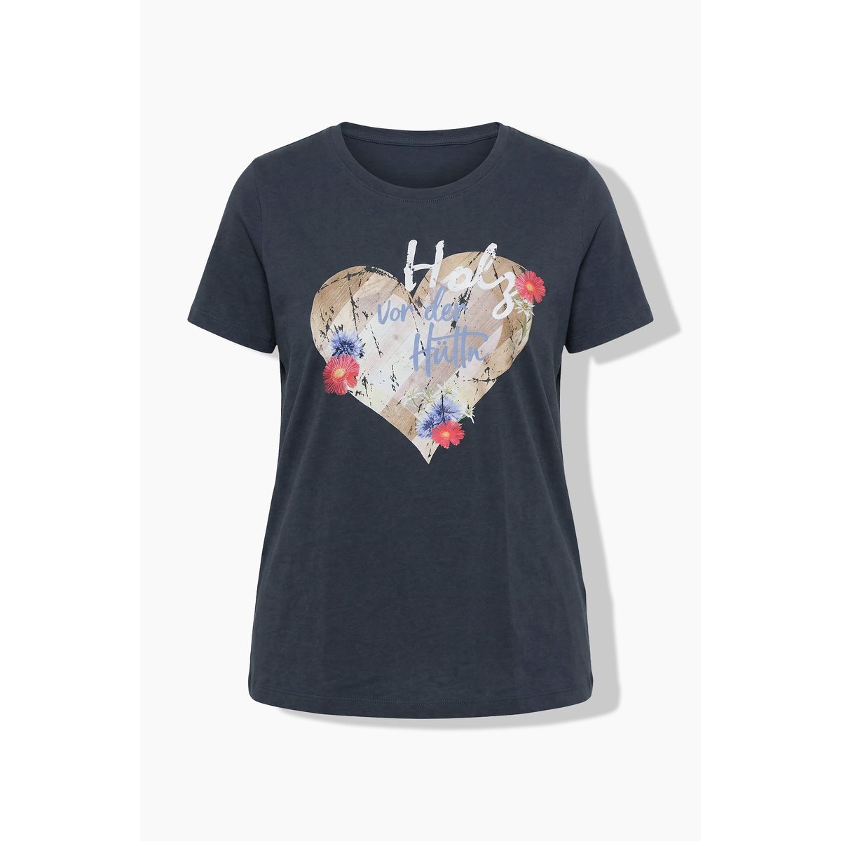 T-shirt motif cœur noir, ULLA POPKEN