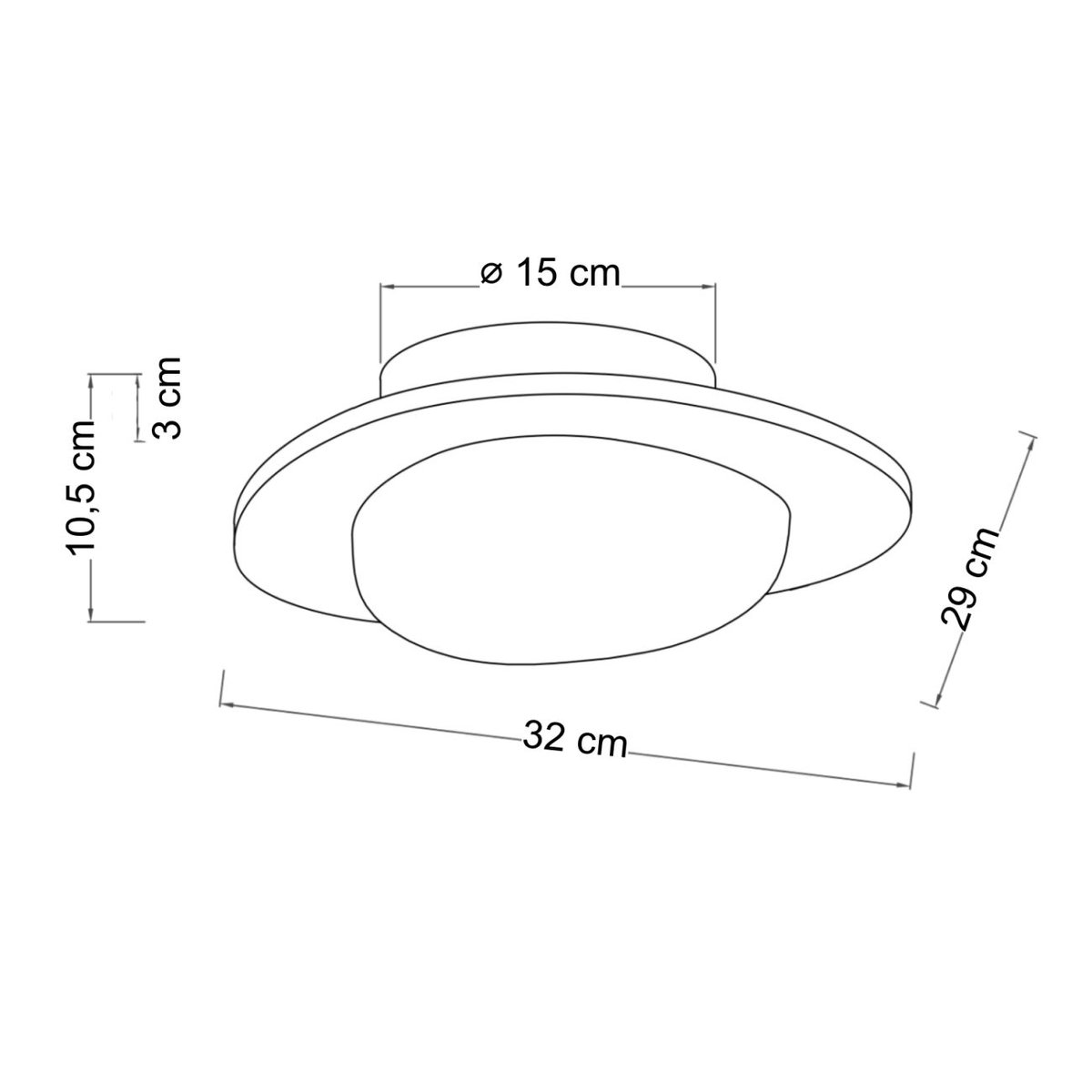 Plafonnier LED travertin naturel - NYMÉRIA beige, blanc et laiton, KOSILUM