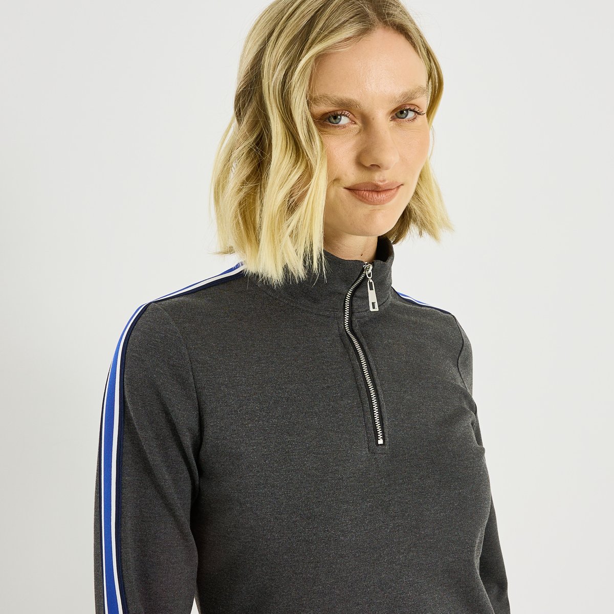 Robe courte en maille gris, GRAIN DE MALICE