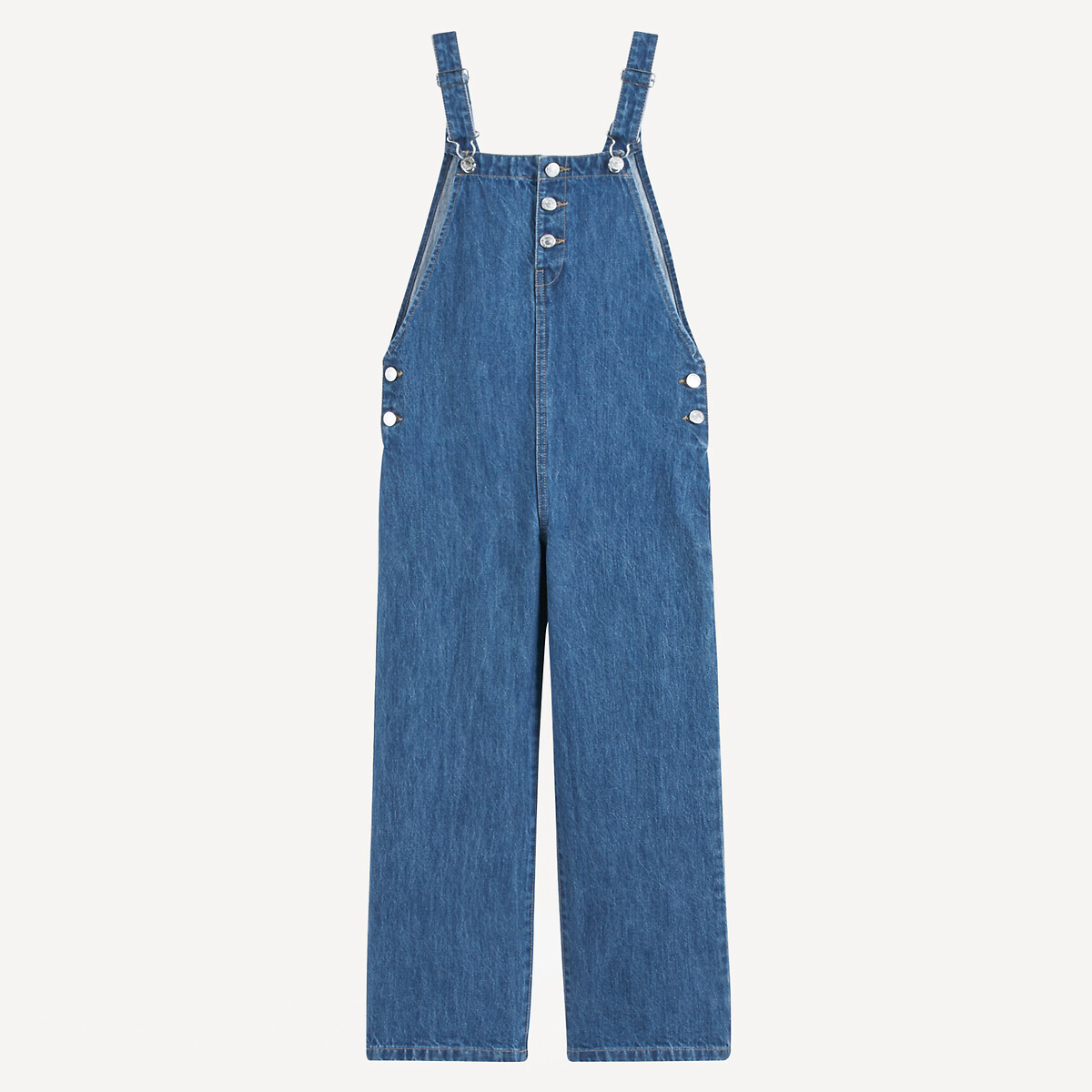Salopette à bretelles en jean denim stone, LA REDOUTE COLLECTIONS