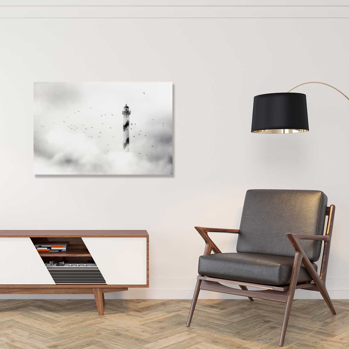 Tableau phare dans le brouillard tableau alu dibond, HEXOA