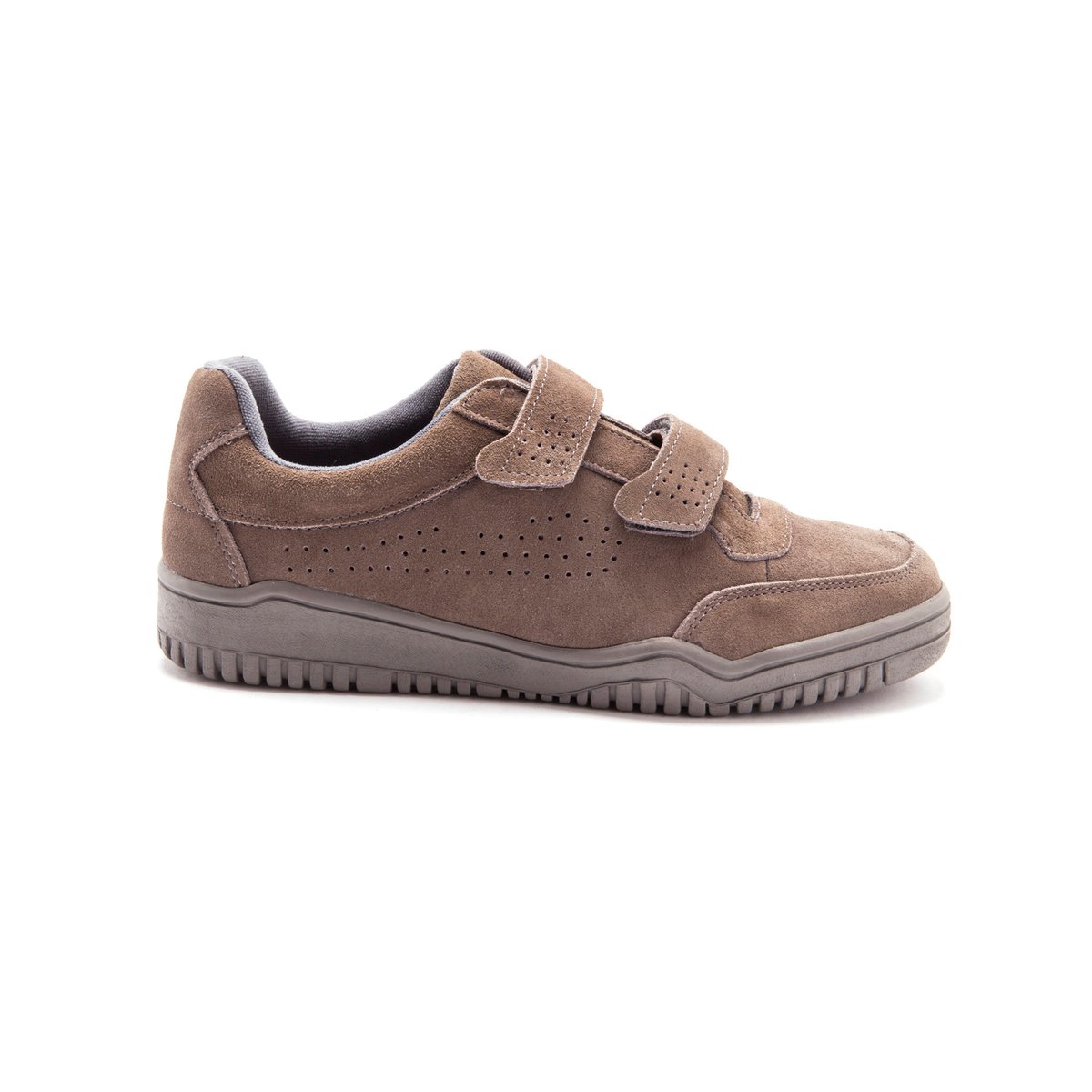 Chaussures cuir à scratch extra-larges camel, PEDICONFORT