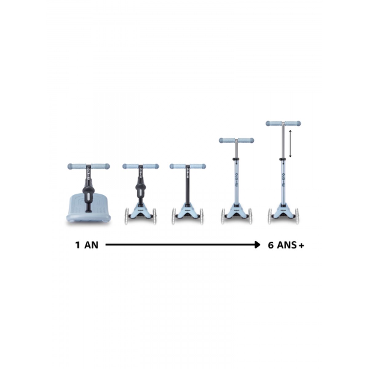 Mini Micro Rock Go LED - Ardoise bleu, MICRO MOBILITY