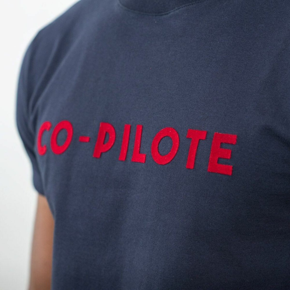 T-shirt manches courtes Co-pilote bleu marine, LE SLIP FRANCAIS