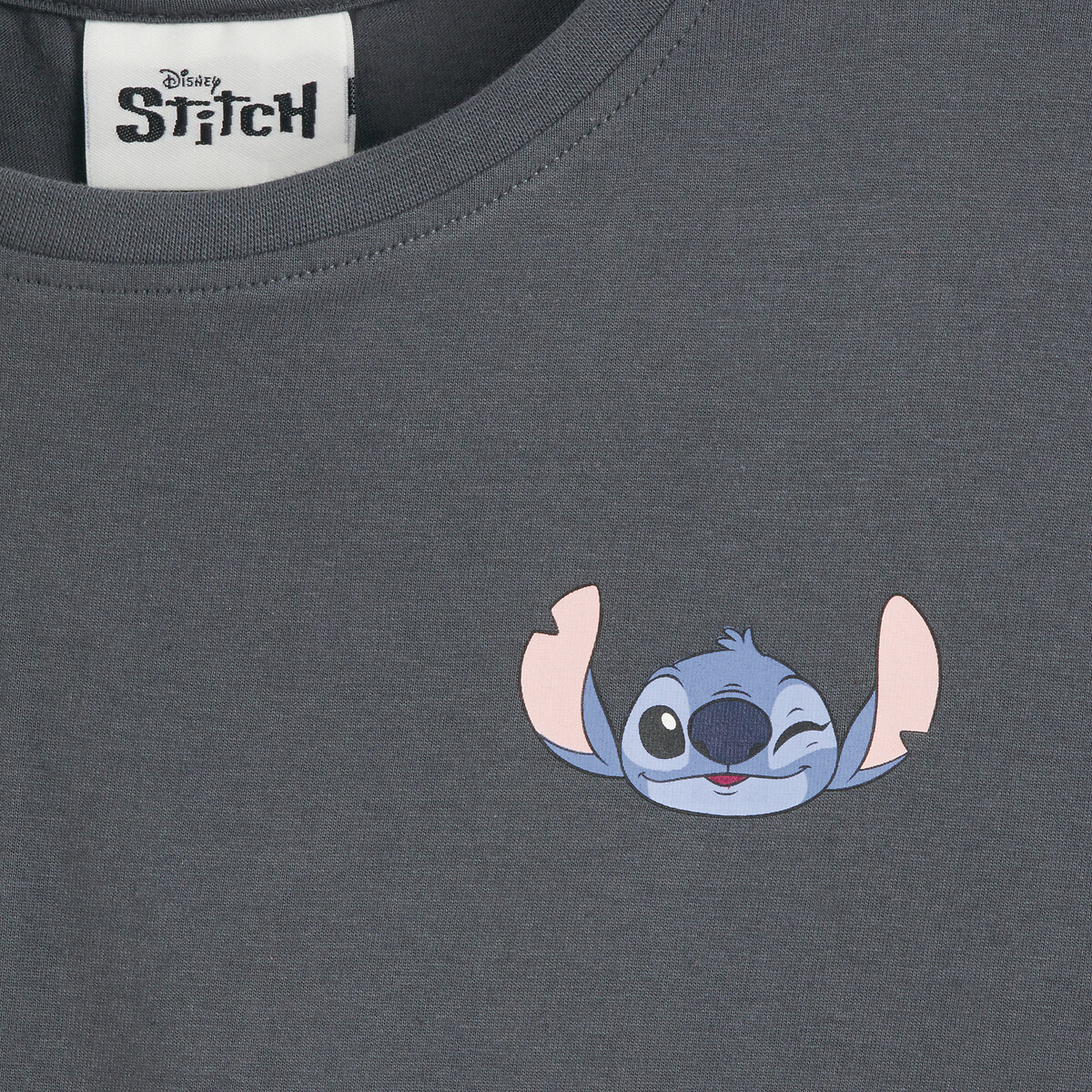 Cotton Teen Girl T-Shirt charcoal grey, STITCH