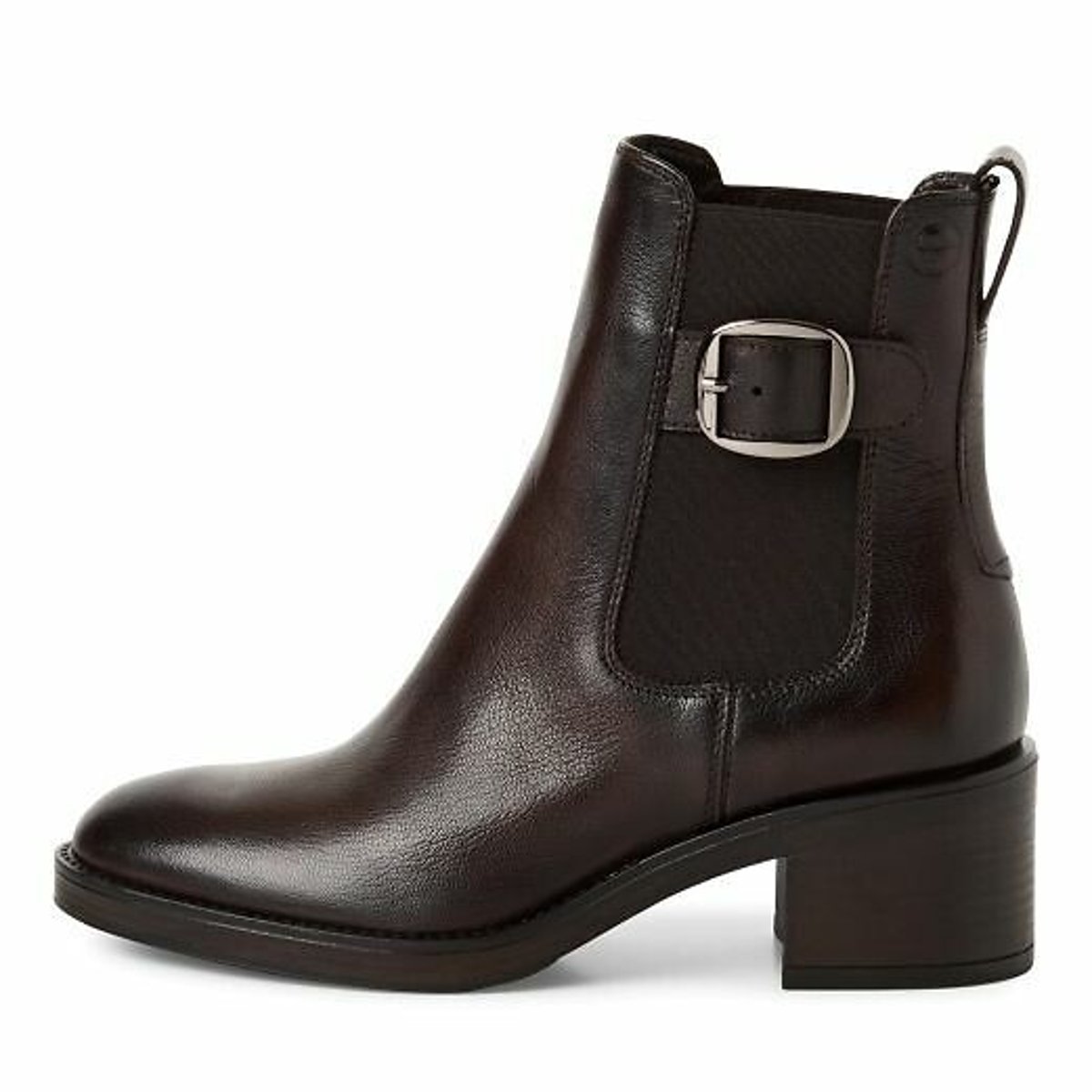 Leather Heeled Ankle Boots dark brown, TAMARIS