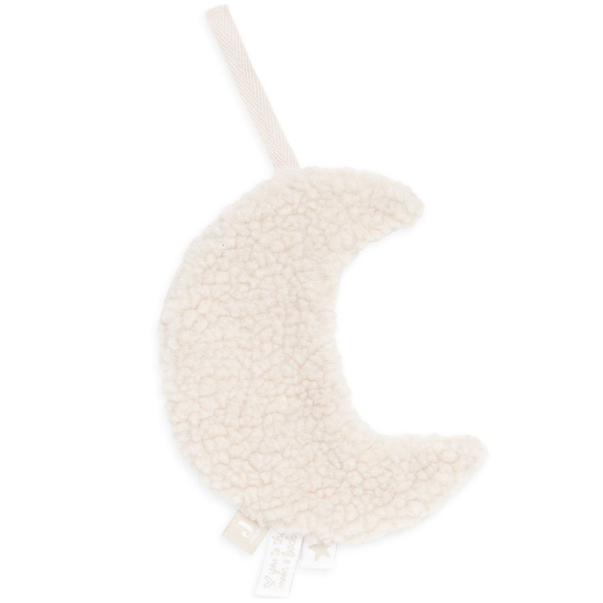 Doudou attache sucette Lune blanc crème, JOLLEIN