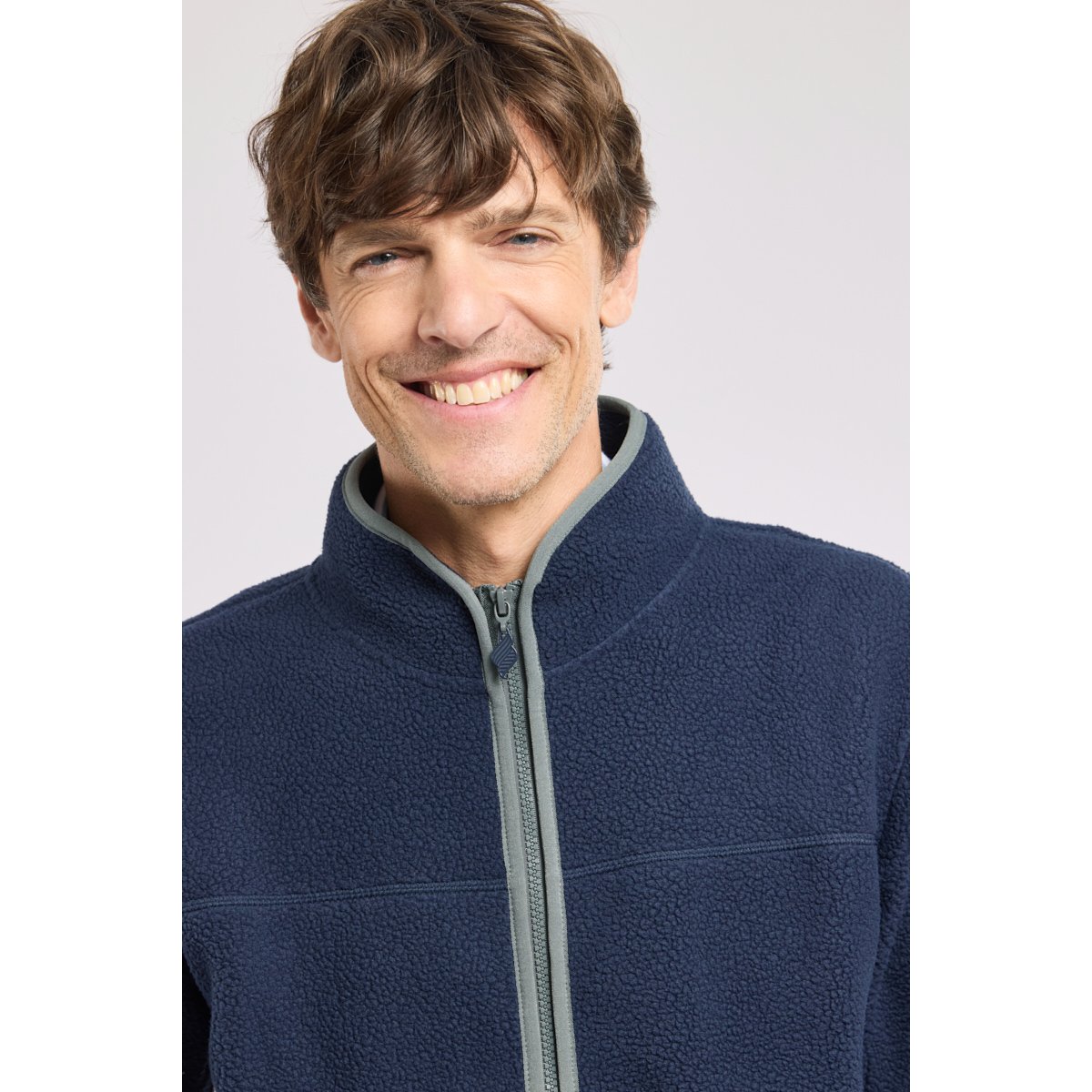 Veste polaire moutonnée navy, ARMOR-LUX